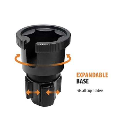 ToughTested TNT Tough N' Thirsty Mega XL Cupholder & Device Mount | Expands to Fit 1.2L Bottles | Adjustable 9" Gooseneck Arm for Phones, Tablets, GPS | Heavy-Duty Vehicle Accessory