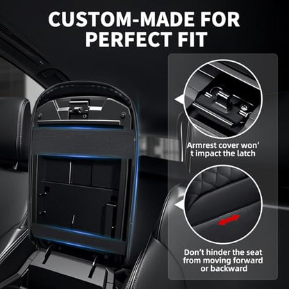 Center Console Armrest Cover Compatible with Toyota 4Runner 2010-2024 Accessories, Premium Leather Arm Rest Cover Pad, Car Middle Console Cover (Black) - size: 2010-2024 Toyota 4Runner