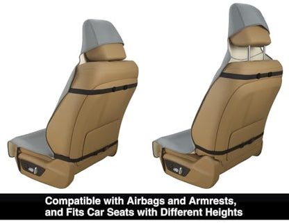 VSHIELD Waterproof Neoprene Car Seat Cover, Sweatproof Non-Slip Seat Protector, Universal Fit for Front Bucket or Rear Bench Seat of Cars, SUVs, Vans, Trucks, Compatible with Airbags and Armrests - color: Gray