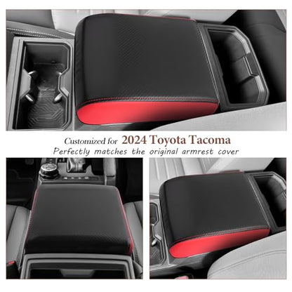 SKTU for 2024 2025 2026 Toyota Tacoma Center Console Cover 2024 2025 2026 Tacoma Armrest Cover 2024 2025 2026 Tacoma Center Console Pad Toyota Tacoma 2024 2025 2026 Accessories Console Cushion (Red) - color: 2024-2026 Tacoma Red
