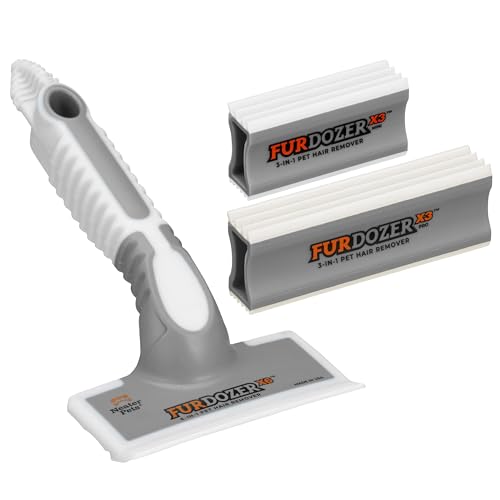 FurDozer Pet Hair Remover & Auto Detailing Tools - Cat & Dog Hair Remover for Carpets, Car Interiors, Couches, Bedding, & Pet Furniture (Gray, (3 Pack) - X6, X3 PRO, X3 MINI) - color: Gray, size: (3 Pack) - X6, X3 PRO, X3 MINI