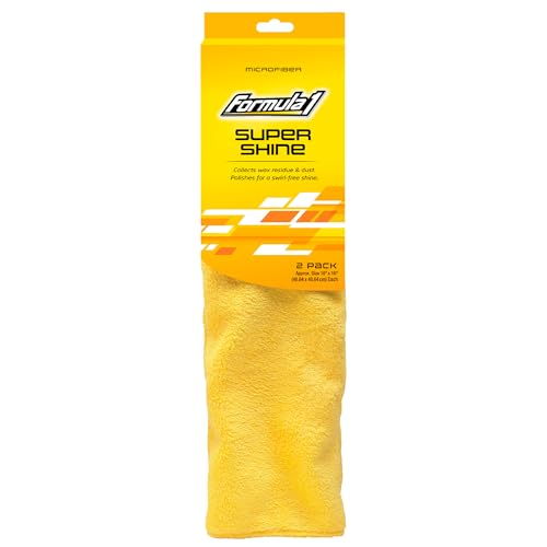 Formula 1 Super Shine Microfiber Towels - For Heavy Polishing or Light Dusting - 16" x 16" - Set of Two - color: Super 2-pack Shine Microfiber Towels