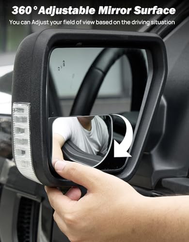 JOYTUTUS Blind Spot Mirror 2 Pack HD Frameless Convex Glass for Wide Angle View and Safer Lane Changing Compatible with Cars SUVs Trucks RVs Easy Stick On & Long Lasting Durability