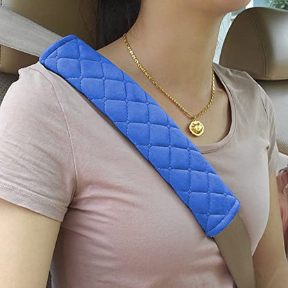 4 Pack Universal Car Seat Belt Pads, Adult Seat Belt Shoulder Strap Covers Harness Pad for Car/Bag,Soft Comfort Helps Protect You Neck Shoulder from The Seat Belt Rubbing (4pack-Blue) - color: blue