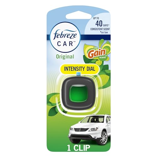 Febreze Car Air Freshener, Car Vent Clip and Odor Fighter, Gain Original Scent, 8 Count - size: 0.06 Fl Oz (Pack of 8)
