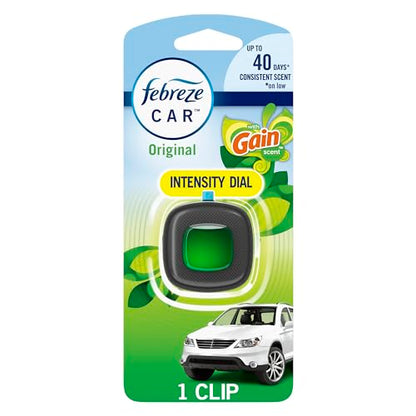 Febreze Car Air Freshener, Car Vent Clip and Odor Fighter, Gain Original Scent, 8 Count - size: 0.06 Fl Oz (Pack of 8)