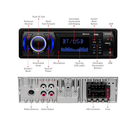 BOSS Audio Systems 616UAB Car Stereo With Bluetooth - Single DIN, MP3, USB, Aux-in, AM/FM, No CD DVD Player - style: 616UAB