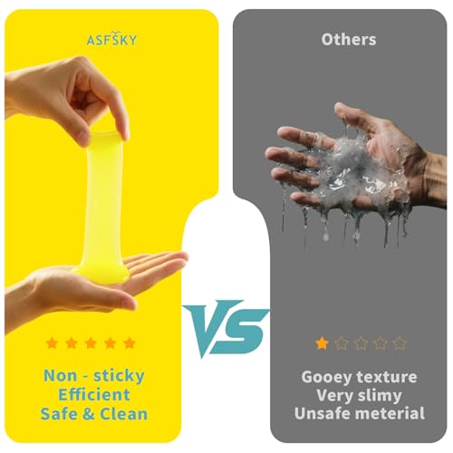 ASFSKY Keyboard Cleaning Gel (Lemon) Universal Cleaning Putty Dust Cleaning Car Interior Cleaner Car Dust Remover Car Slime Gifts for Men Women Girl（1 Pack） - color: yellow