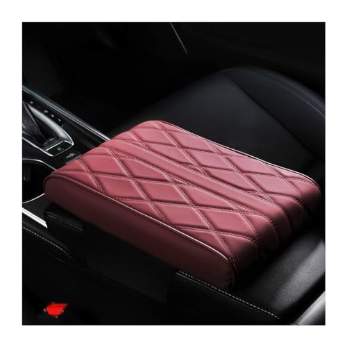 Osilly Car Armrest Cover, Auto Leather Waterproof Center Middle Console Cover Pad, Vehicle Memory Foam Armrest Seat Box Cushion Protector, Universal for SUV, Truck, RV and More (Wine Red) - color: Wine Red