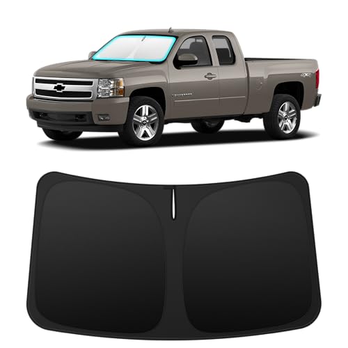 INSAUTO Custom Fit Windshield Sun Shade Accessories for Chevrolet/Chevy Silverado/GMC Sierra 2007-2013, Foldable Front Window Sunshade, UV & Heat Reflector, Keeps Interior Cool, Includes Storage Bag - size: for 2007-2013 Chevrolet Silverado/GMC Sierra