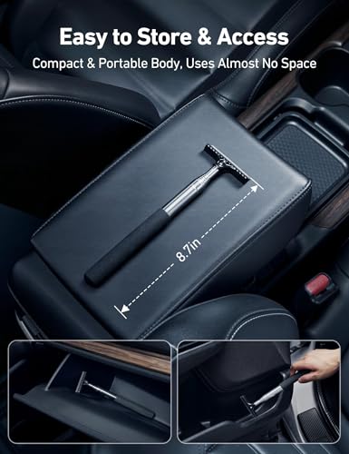 AstroAI Car Windshield Cleaner Tool, Window Cleaning Kit with 39in Car Mirror Squeegee, 4 Reusable Microfiber Pads and Extendable Handle, Blue - style: with a Mirror Squeegee