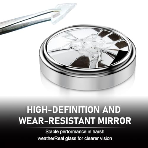 2 PCS Car Blind Spot Mirror, 360 Degree Large Viewing Angle Round Mirror, 2" HD Glass Convex, Universal for Cars SUV and Trucks (Silver) - color: Silver