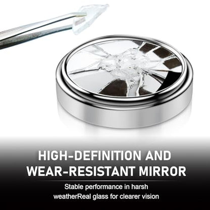 2 PCS Car Blind Spot Mirror, 360 Degree Large Viewing Angle Round Mirror, 2" HD Glass Convex, Universal for Cars SUV and Trucks (Silver) - color: Silver