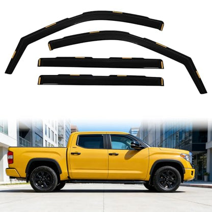 in-Channel Window Rain Guards Deflectors Fit for 2022-2025 Toyota Tundra CrewMax Cab Truck Window Wind Vent Visors Deflector Accessories 4Pcs