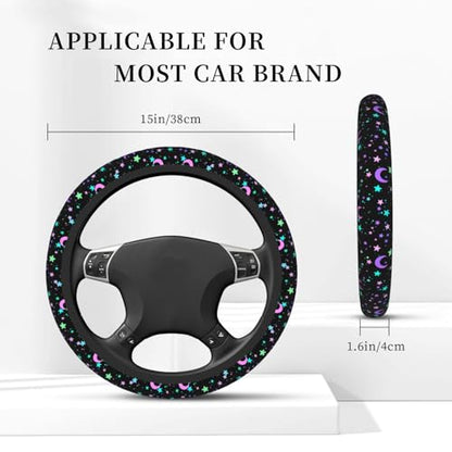 Colorful Stars And Moon Elastic Steering Wheel Cover Universal 15 Inch - color: 5