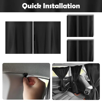 3PCS Extra Large Car Window Shades Kit,Thickened Vinyl Coated Car Window Covers for Privacy and Maintaining Cool Auto Interior Temperature,Universal Cars Curtains for Windows (Extra Large) - color: Extra Large