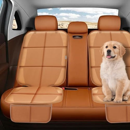 Meolsaek Car Seat Protector for Child Car Seat, Durable 600D Fabric Waterproof Car Seat Cover with Thick Pad Non-Slip Backing，No Imprints (Tan-1 pc) - color: Tan-1 pc