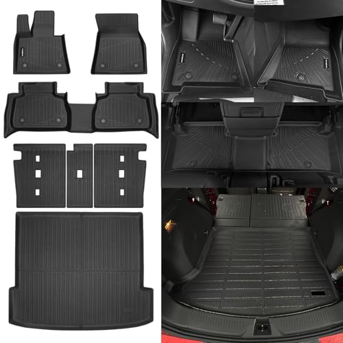 Naibeve Floor Mats for 2020-2025 BMW X6 M/M50i/sDrive40i/xDrive40i G06 - All Weather Custom Fit for BMW X6 Floor Mats & Cargo Mats & Backrest Mat Accessories - size: X6 2020-2025 Full Set