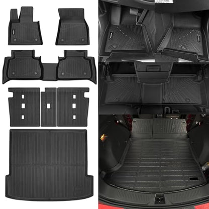 Naibeve Floor Mats for 2020-2025 BMW X6 M/M50i/sDrive40i/xDrive40i G06 - All Weather Custom Fit for BMW X6 Floor Mats & Cargo Mats & Backrest Mat Accessories - size: X6 2020-2025 Full Set