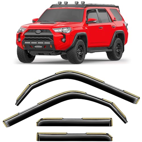 in-Channel Window Rain Guards Fit for Toyota 4Runner 2010-2024 Extra Durable Rain Guard Window Deflectors Window Vent Window Visors Vent Shades Exterior Car Accessories - size: Fit for 2010-2024 Toyota 4Runner