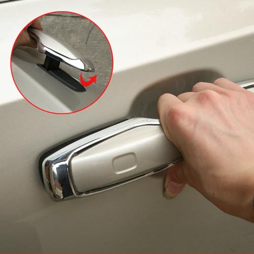 4Pcs Chrome Exterior Side Door Handle Frame Cover Ring Trim for XC60 2018-2022,for XC90 2016-2022,for Volvo S90 2017-2022, for V90 2017-2021