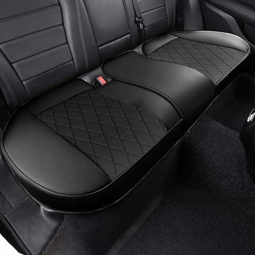 Rear Bottom Seat Cover for Cars, 1-Pack Luxury Faux Leather Back Bench Car Bottom Seat Cover Auto Seat Cushion, Anti-Slip, Waterproof, Universal Fit, Black - color: Rear Seat - Black