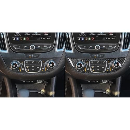 Black Carbon Fiber Compatible with Chevy/Chevrolet Malibu 2016-2025 2017 2018 2019 2020 2021 2022 2023 2024 Accessories Car Central Control A/C Air Switch Knob Cover Interior Trim Decal C - color: Ac Control Buttons -C
