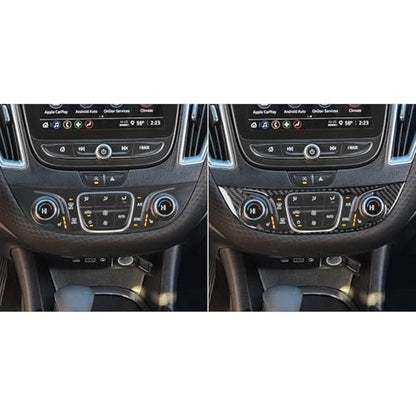 Black Carbon Fiber Compatible with Chevy/Chevrolet Malibu 2016-2025 2017 2018 2019 2020 2021 2022 2023 2024 Accessories Car Central Control A/C Air Switch Knob Cover Interior Trim Decal C - color: Ac Control Buttons -C