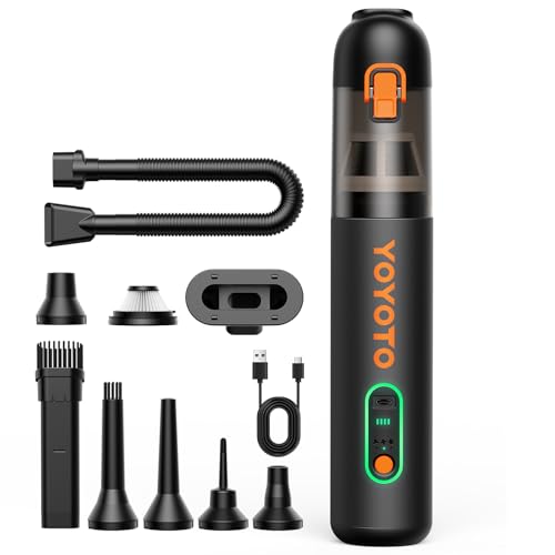 Car Vacuum, Handheld Vacuum Cordless with 21000Pa Powerful Suction & 3 Modes, 4-in-1 Portable Hand Held Mini Vacuum Cleaner Rechargeable, Ultra Light for Car Home Office (Black) - color: Black