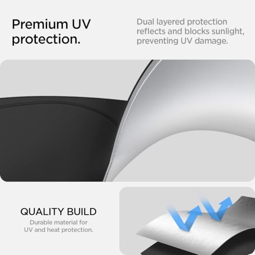 Spigen Windshield Sunshade for All Tesla Model X (2015 to Current) Triple-Coated Front Sun Shade - size: Model X