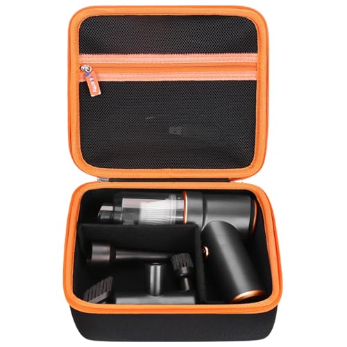 Hard Travel Case for KMM Handheld Car Vacuum Cleaner, Portable Auto Vacuum Cleaner Accessories Storage Bag Carrying EVA Case for KMM LT-117 9000Pa Air Duster - color: Black-Orange