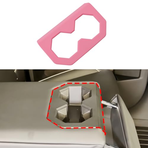 Barong for Tesla Cybertruck Accessoriess Interior Stickers Car Rear Seat Cup Holder Cover Trim Frame Decal Pink - color: Rear Seat Cup Holder Cover Trim Frame