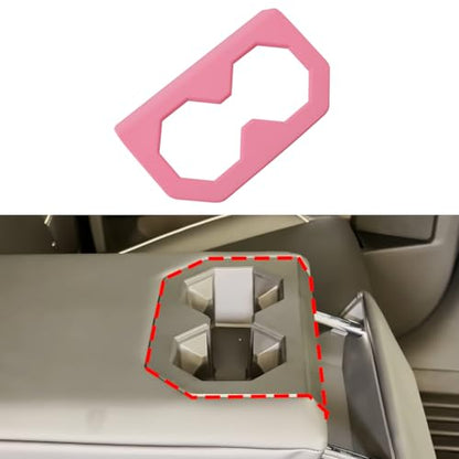Barong for Tesla Cybertruck Accessoriess Interior Stickers Car Rear Seat Cup Holder Cover Trim Frame Decal Pink - color: Rear Seat Cup Holder Cover Trim Frame