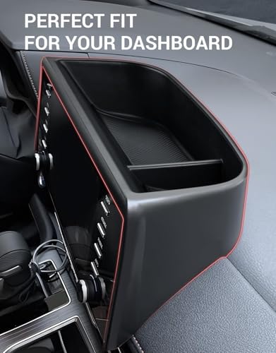Ecarzo Dash Tray Phone Holder Compatible with 2021-2024 Toyota Sienna Interior Accessories, Hidden Storage Organizer Behind Screen Sunglass Tissue Holder（Not Fit 2025 Sienna） - size: Toyota Sienna 2021-2024 Behind Screen Tray