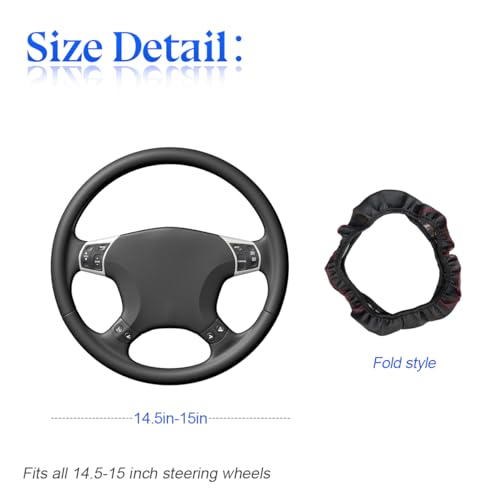 zipelo Elastic Stretch Steering Wheel Cover, Microfiber Breathable Ice Silk, Universal 15 Inch Anti-Slip Car Steering Wheel Protector, Warm in Winter and Cool in Summer for Women (Style2-White) - color: Style2-White