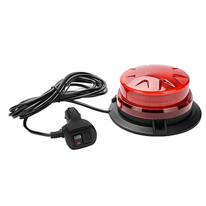 Red Led Emergency Strobe Beacon Lights with Magnetic Mount and 8 Flash Models Warning Safety Flashing Rooftop Signal Lamp for Firefighters Police Construction Vehicle Tractor Truck (24-LED 12V-24V) - color: #2 Red