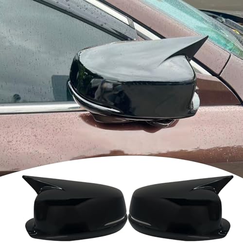 Side Mirror Cover,for 9TH Honda Accord 2013 2014 2015 2016 2017, Bright Black Side Rear Mirror Covers Body Kit Accessories for Cars（Designed for Models with Turn Signals - color: Bright Black, size: For 2013-2017 Honda Accord with turn signals