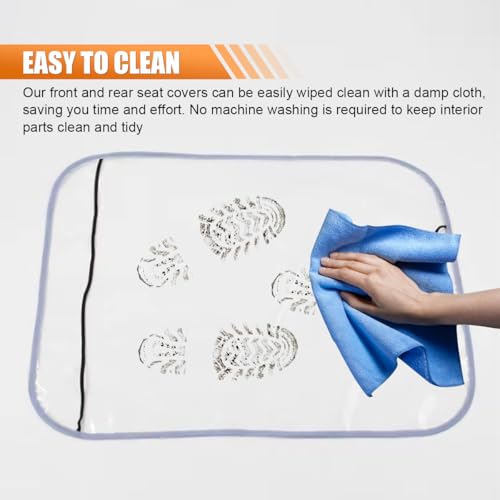 2PCS Car Kick Mats Back Seat Protector for Kids, Universal Anti-Scratch Transparent Auto Seat Back Cover Against Mud, Waterproof Vehicle Backseat Protection Pad for Most SUVs Trucks (Grey) - color: Grey