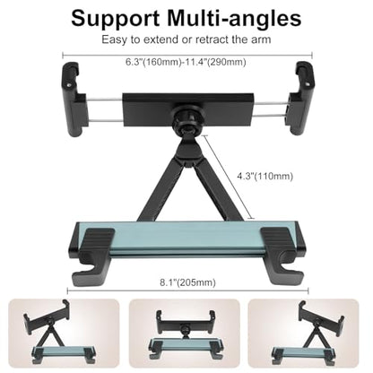 Kairiyard Tablet Holder for Car, Triangle Extension Arm Adjustable Car Back Seat Tablet Holder Road Trip Essentials Headrest Tablets Cars Mount Compatible with iPad Pro, Air, Mini, 4.7-11" Devices - color: Blue-gray