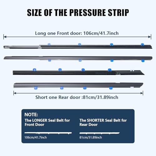 ItranMc Car Window Weather Stripping Molding Trim Belt,Compatible with Honda Civic 2012-2015 4-Door Sedan,Replace#72450-TR0-A01 72410-TR0-A01 72950-TR0-A01 72910-TR0-A01 - style: Civic 2012-2015