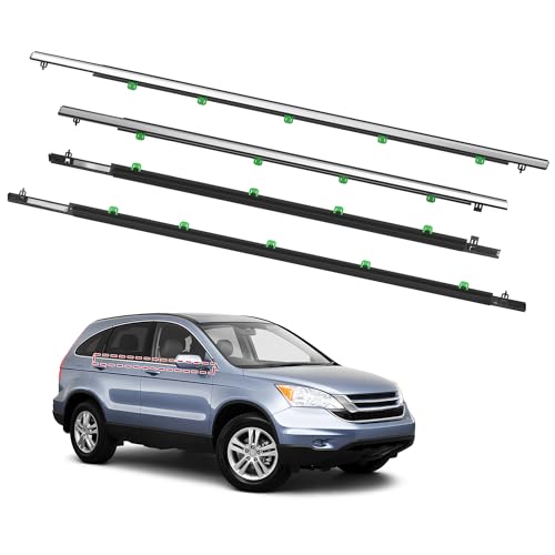 Window Molding Trim Seal for Honda CR-V 2007-2011 Accessories, Outer Door Black Rubber Weather Stripping Belt, Replacement 72410-SWA-A01 (4PCS) - size: 2007-2011 Honda CRV