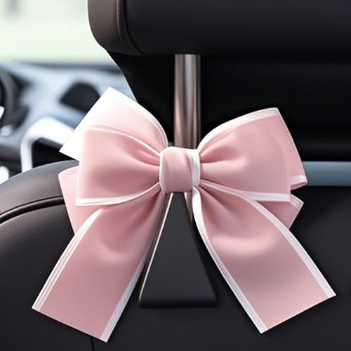 2-Pack Car Purse Hooks for Hanging Purses and Bags, Cute Bow car seat headrest Hooks for Hanging car Purse Hooks. (Pink) - color: Pink