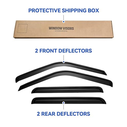 Window Visors Rain Guards for 1995-2000 Chevy Tahoe/GMC Yukon, Out-Channel Window Vent Wind Deflectors Visors Shades for 92-00 C/K1500/2500/3500 Suburban, 99-00 Cadillac Escalade/Yukon Denali Crew Cab - size: 1995-2000 Tahoe/Yukon