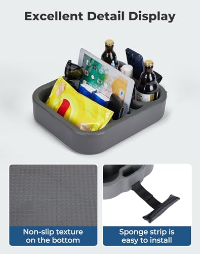 KEMIMOTO Boat Cup Holder -Marine Cup Holders, Boat Caddy Organizer,Snack Table Tray for Sofa or Car Seat