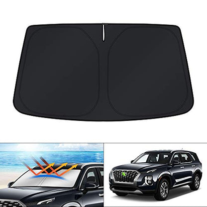 KUST Windshield Sun Shade Custom Fit Car Sun Shade for 2020-2025 2026 Hyundai Palisade Accessories Windshield Sunshade Window Shade Sun Visor Protector Foldable Blocks UV Rays Keep Car Cooler - size: For | Hyundai Palisade 2020-present