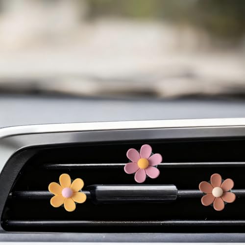 10Pcs Cute Car Vent Clips Flower Air Vent Clips Interior Aesthetic Women Automobile Air Conditioning Vents Decorations Dashboard Accessories