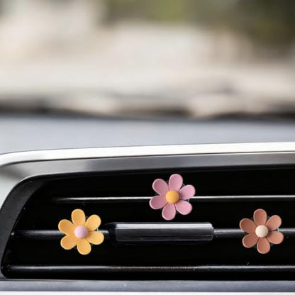 10Pcs Cute Car Vent Clips Flower Air Vent Clips Interior Aesthetic Women Automobile Air Conditioning Vents Decorations Dashboard Accessories