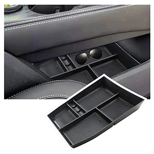 Lower Console Organizer Compatible with 2021 2022 2023 2024 2025 2026 Nissan Rogue(S/SL/SV/Platinum) Armrest Under Storage Box Tray Nissan Rogue Accessorie Console Pallet Container with Coin Storage - color: Black