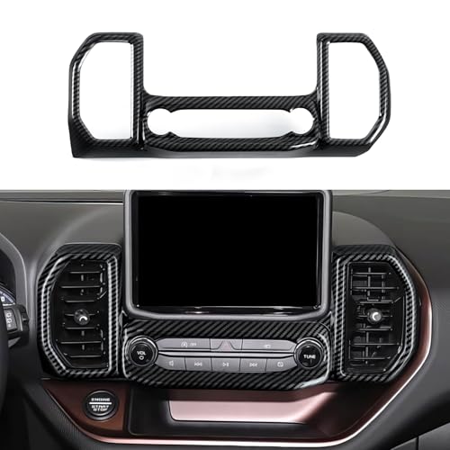 Car Carbon Fiber Center Console Air Outlet Vent Sticker Decal Trim Cover Interior Decoration for Ford Bronco Sport 2021 2022 2023 2024 2025 Accessories - color: Center Console Air Outlet Vent