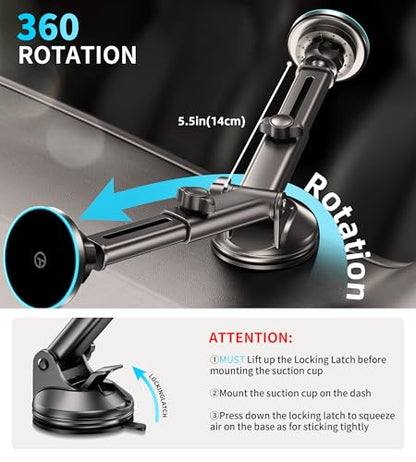 for Mag-Safe Car Mount Charger Dash Vent Windshield Wireless Car Charger with LED Light, Strong Magnetic Phone Holder for Car for iPhone 17 16 15 14 13 12 Series(Cyan) - color: Cyan